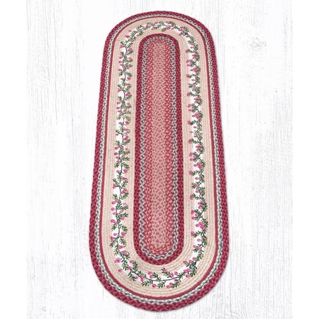 CAPITOL IMPORTING CO 2 x 6 ft. Jute Oval Cranberries Patch 88-26-390C